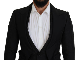 Black Polyester Men 2 Piece MARTINI Suit