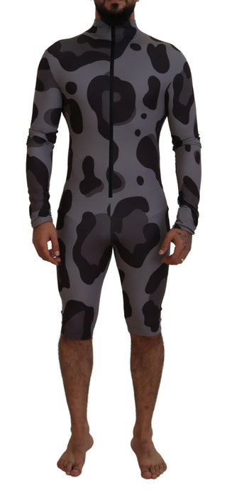 Grau gemusterte Polyester-Taucheranzug-Bademode
