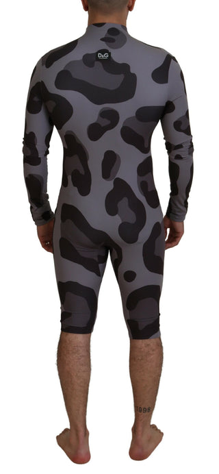Grau gemusterte Polyester-Taucheranzug-Bademode