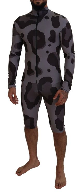 Grau gemusterte Polyester-Taucheranzug-Bademode
