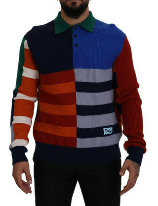 Mehrfarbig gestreifter Wollpullover