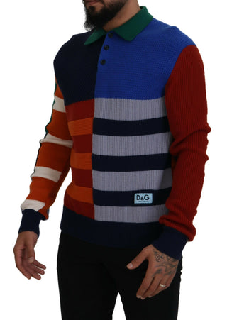 Mehrfarbig gestreifter Wollpullover