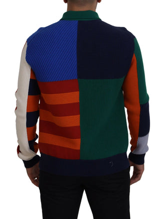 Mehrfarbig gestreifter Wollpullover