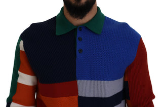 Mehrfarbig gestreifter Wollpullover