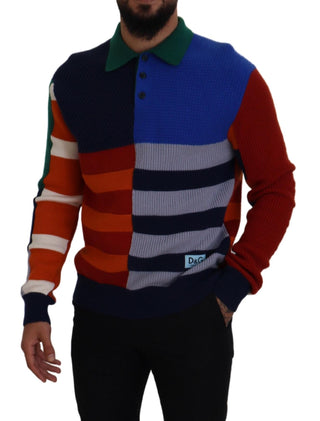 Mehrfarbig gestreifter Wollpullover