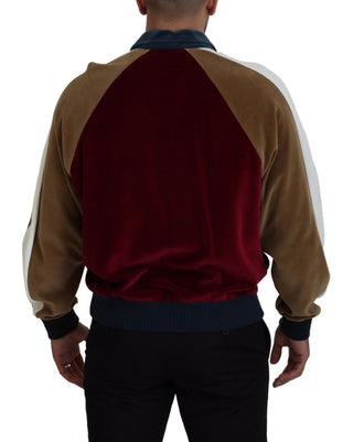 Mehrfarbiger Pullover mit Baumwollkragen