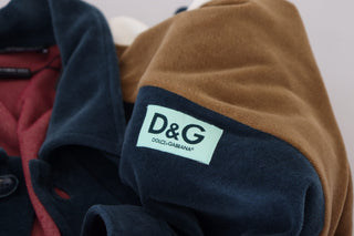 Mehrfarbiger Pullover mit Baumwollkragen