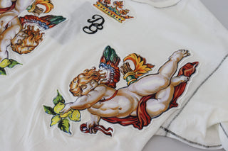 Camiseta para hombre de manga corta blanca con estampado  