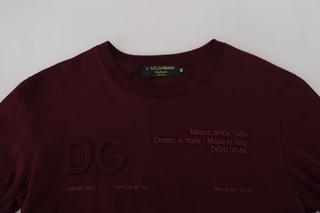 Camiseta para hombre de manga corta granate con estampado  
