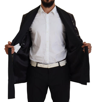 Chaqueta blazer bata barroca dorada y púrpura  