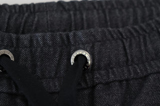Grey Cotton Tapered Cotton Pants