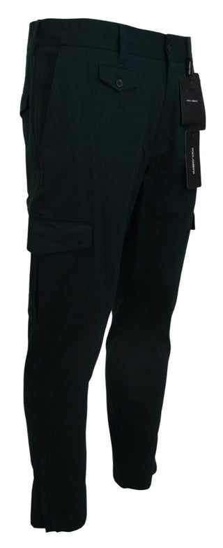 Grüne Cargo-Jeanshose aus Baumwoll-Stretch