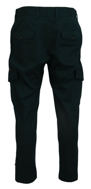 Grüne Cargo-Jeanshose aus Baumwoll-Stretch