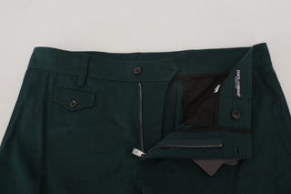 Grüne Cargo-Jeanshose aus Baumwoll-Stretch
