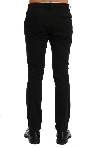 Pantalones ajustados de algodón elástico negros