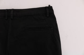Pantalones ajustados de algodón elástico negros