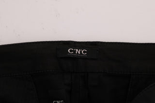 Pantalones ajustados de algodón elástico negros