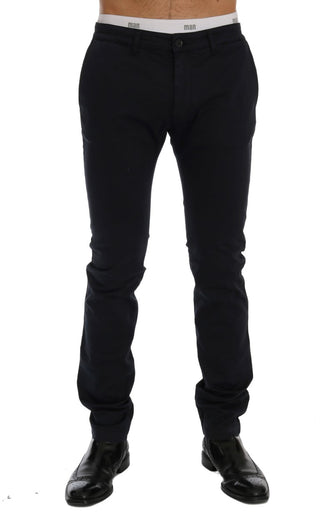 Pantalones chinos de algodón elástico azules