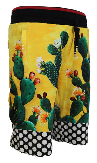 Shorts deportivos de algodón con estampado de cactus multicolor  