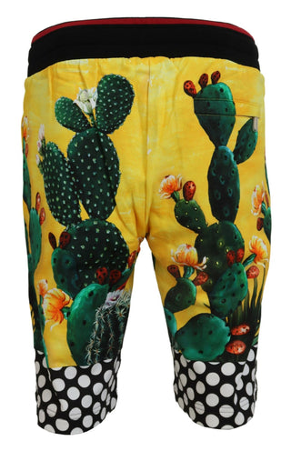 Shorts deportivos de algodón con estampado de cactus multicolor  