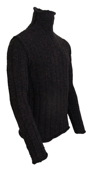 Brauner Rollkragenpullover aus Wolle