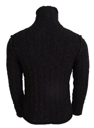 Brauner Rollkragenpullover aus Wolle