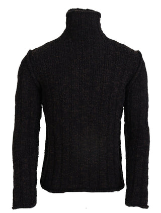 Brauner Rollkragenpullover aus Wolle