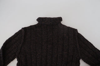 Brauner Rollkragenpullover aus Wolle