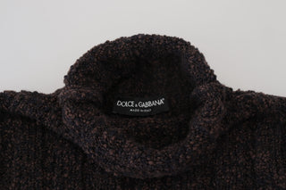 Brauner Rollkragenpullover aus Wolle