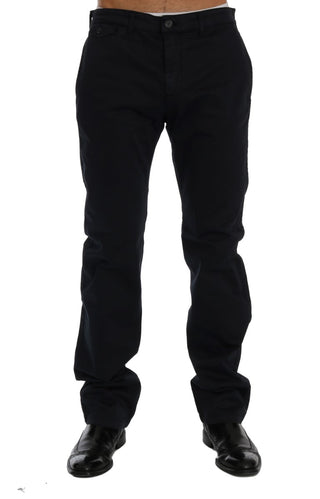 Pantalones chinos de algodón elástico azules