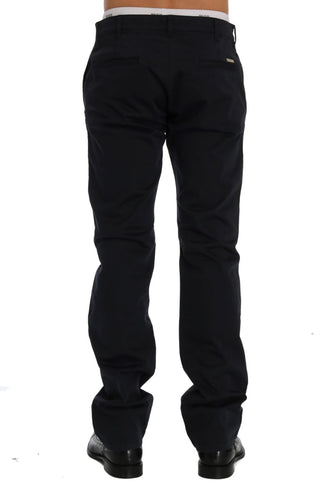 Blaue Chino-Hose aus Baumwoll-Stretch