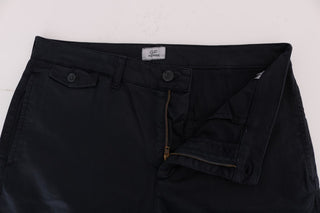 Blaue Chino-Hose aus Baumwoll-Stretch