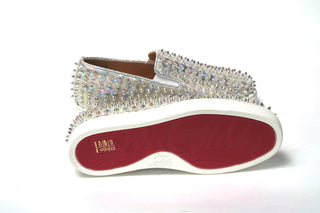 Zapatilla plana para mujer blanca Ab/Ab transparente con ruedas