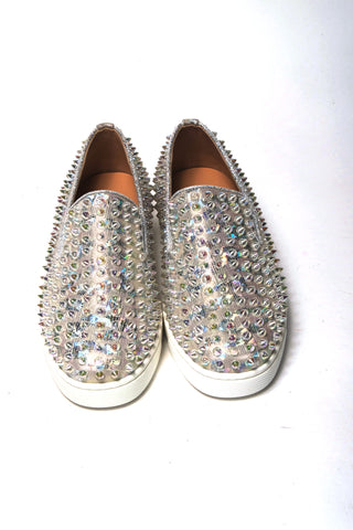 Zapatilla plana para mujer blanca Ab/Ab transparente con ruedas