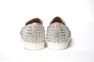 Zapatilla plana para mujer blanca Ab/Ab transparente con ruedas