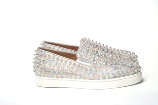 Zapatilla plana para mujer blanca Ab/Ab transparente con ruedas