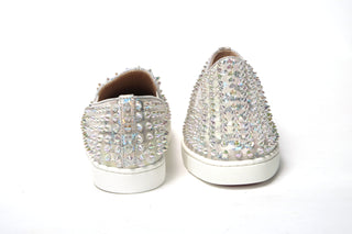 Zapatilla plana para mujer blanca Ab/Ab transparente con ruedas