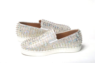 Zapatilla plana para mujer blanca Ab/Ab transparente con ruedas