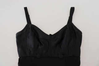 Schwarzes Mini-Kleid aus Woll-Stretch im Etui-Stil