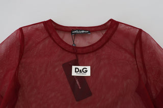 Vestido mini de dos capas de nylon granate