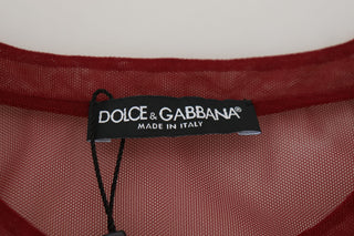 Vestido mini de dos capas de nylon granate