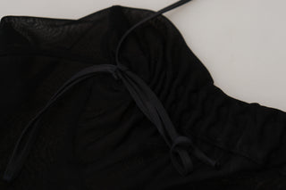 Vestido midi ajustado de viscosa negro