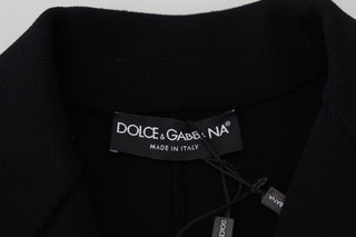 Chaqueta blazer negra de viscosa con botones tipo cárdigan