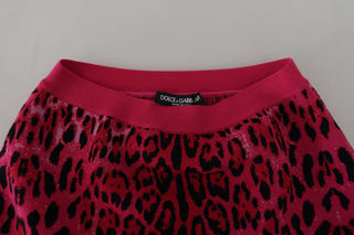 Minifalda rosa con estampado de leopardo y corte en línea A de cintura alta