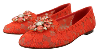 Bailarinas rojas Taormina con encaje y cristales