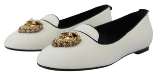 Weiße Samt Slipper Loafer flache Schuhe