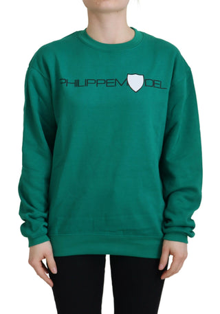Grüner langärmliger Pullover mit Aufdruck