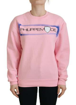 Rosa bedruckter Langarm-Pullover