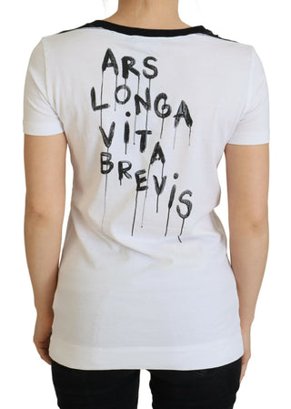 Weißes Baumwoll-T-Shirt Rundhals-T-Shirt