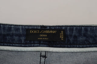 Gelbe Leopard-Baumwoll-Jeans mit geradem Schnitt